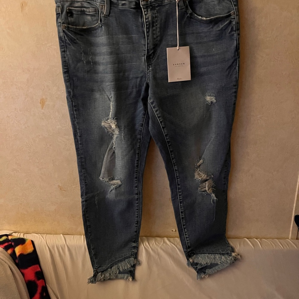Kancan Mid-Rise Ankle Skinny Blue Jeans - Picture 4 of 9